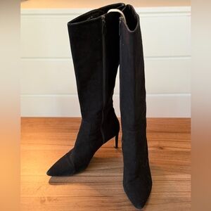 L.K. Bennett Black Suede Knee Boots (US 11)